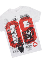 Boys Beau White/Red T-Shirt/Stacked Flare Cargo Jean Set