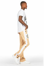 Dash White/Beige T-Shirt/Stacked Flare Track Set