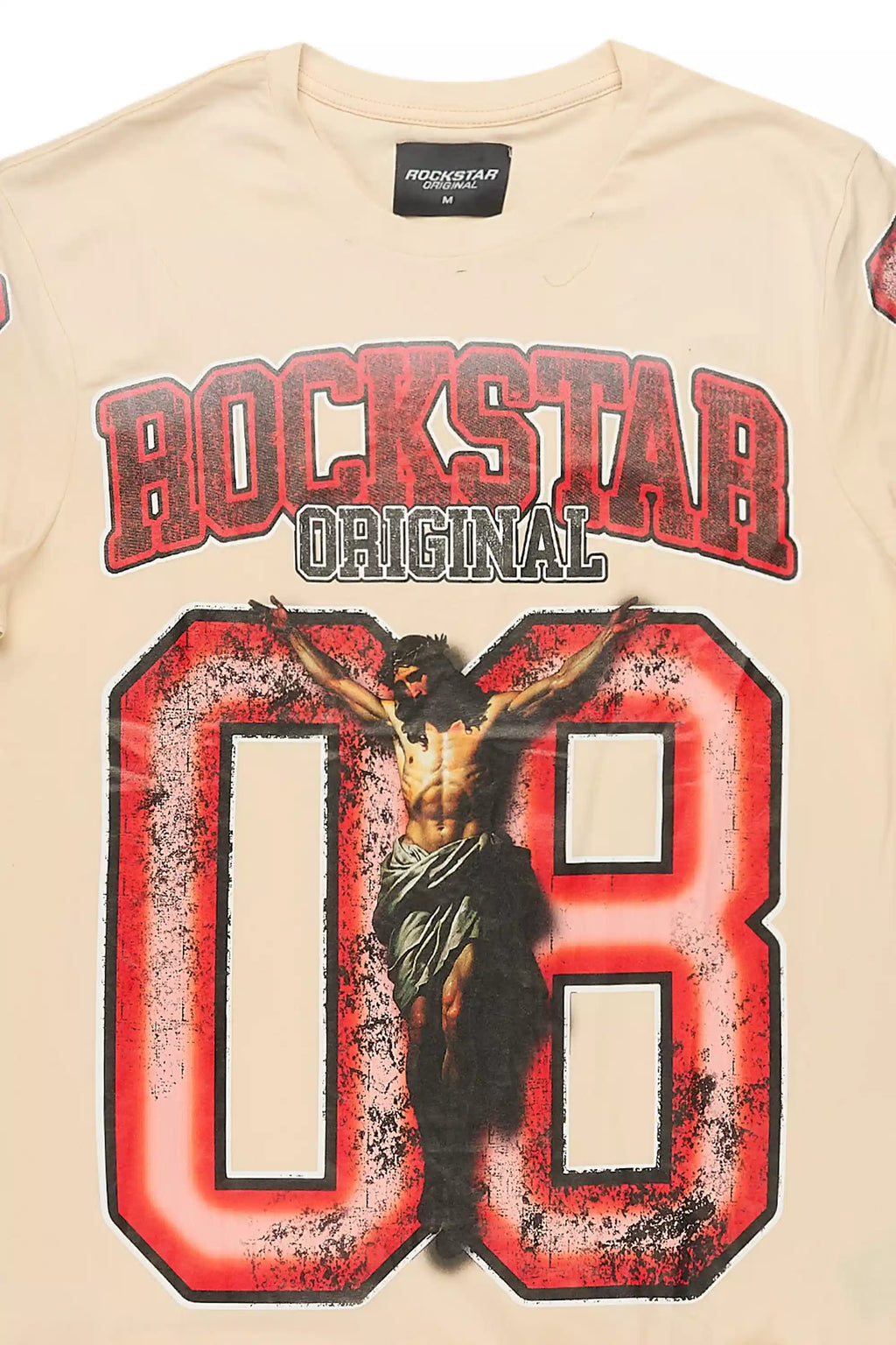 Fields Beige Oversized Graphic T-Shirt