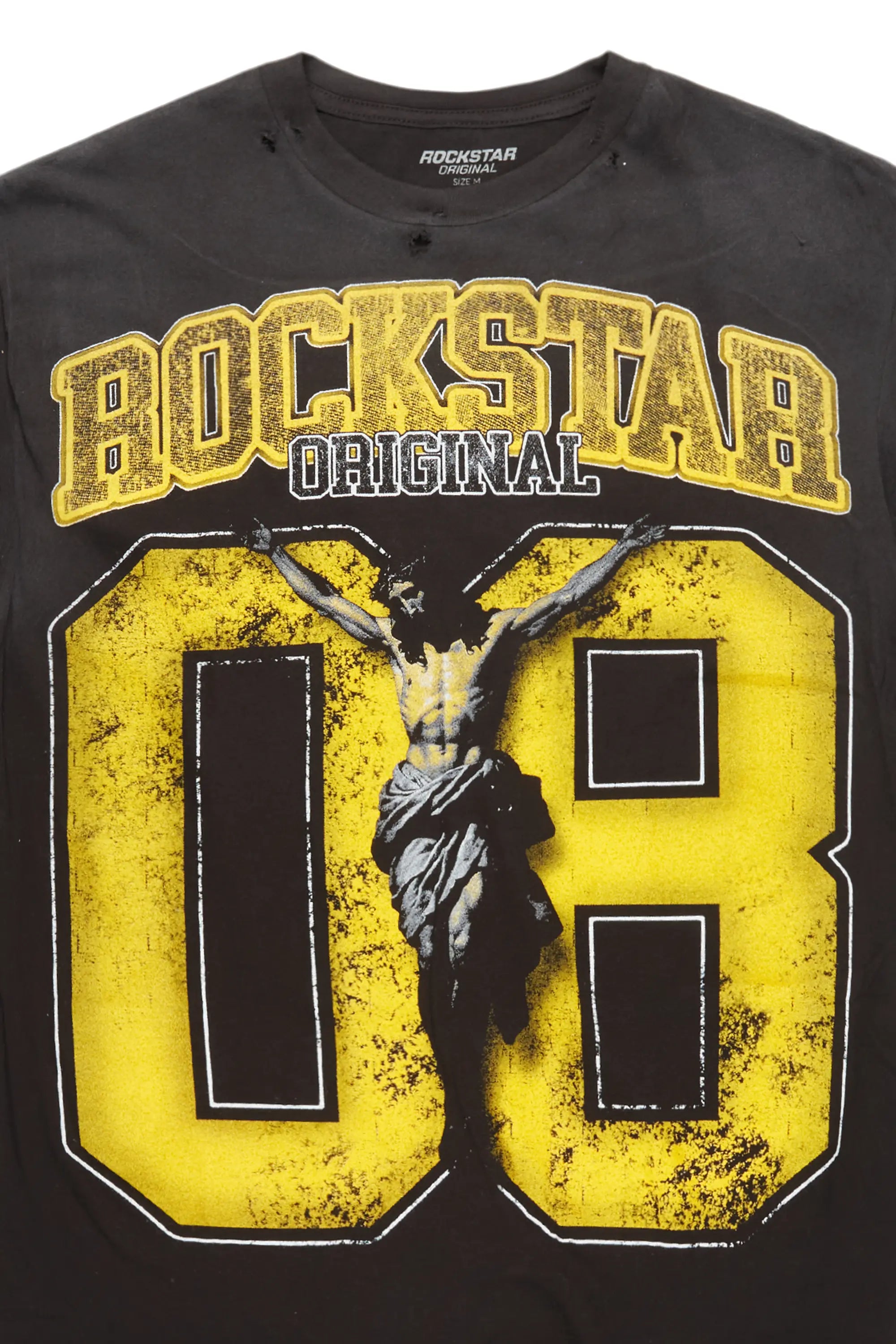 Fields Black/Yellow Oversized Graphic T-Shirt