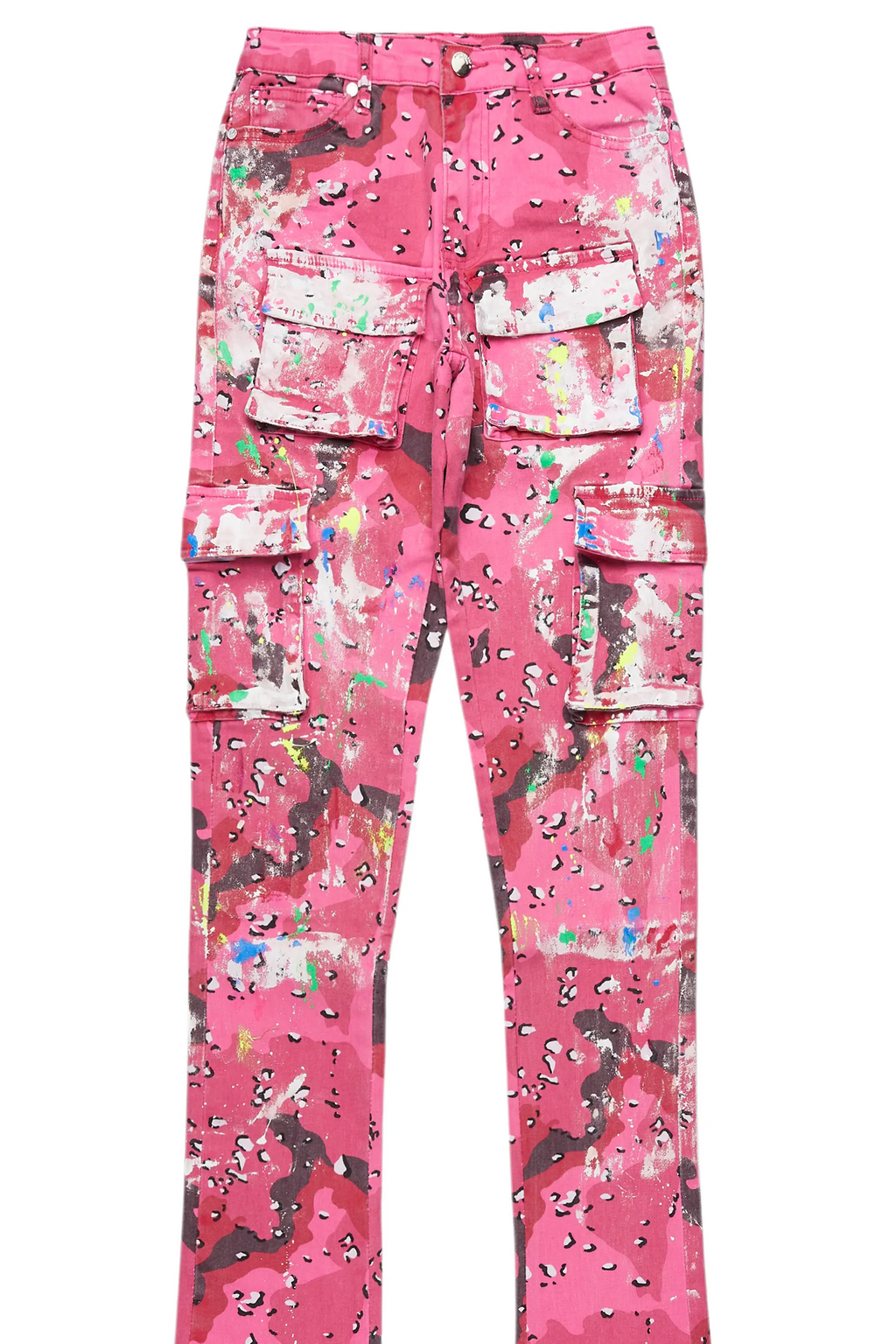Brandie Pink Camo Painted Super Stacked Jean