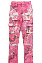 Brandie Pink Camo Painted Super Stacked Jean