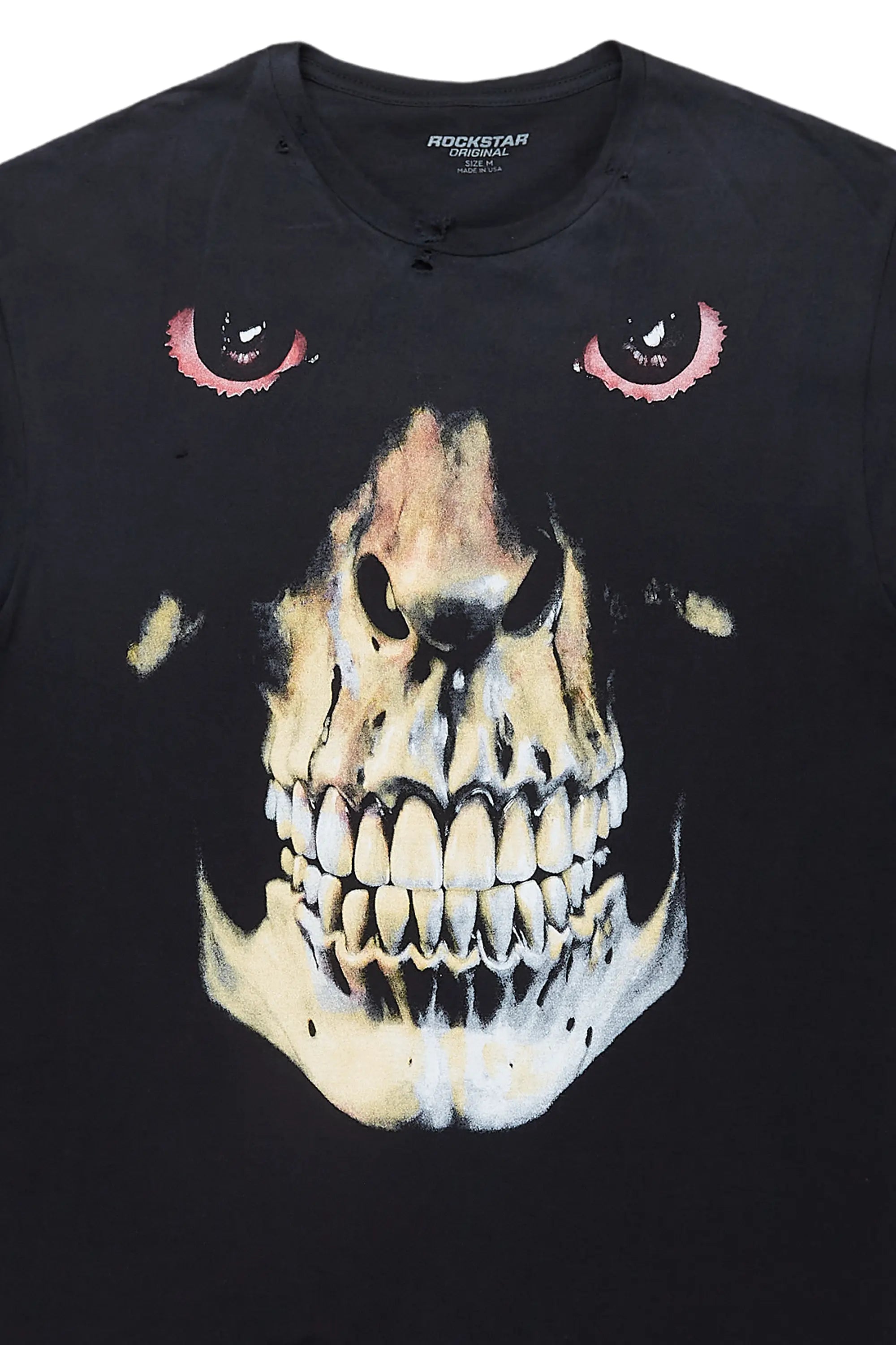 Dunebi Black Oversized Graphic T-Shirt