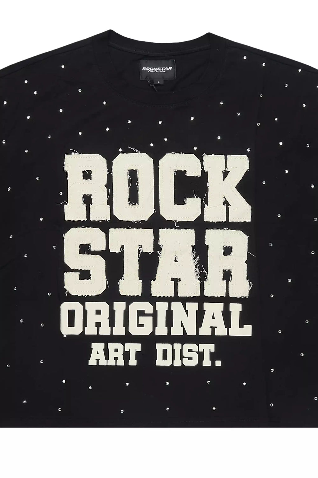 Yulian Black Boxy Crop T-Shirt