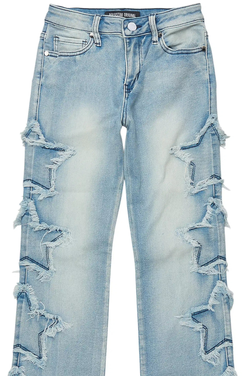 Girls Sinayah Light Wash Stacked Flare Jean
