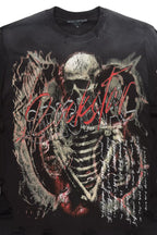 Scipt Black/Red Long Sleeve Graphic T-Shirt