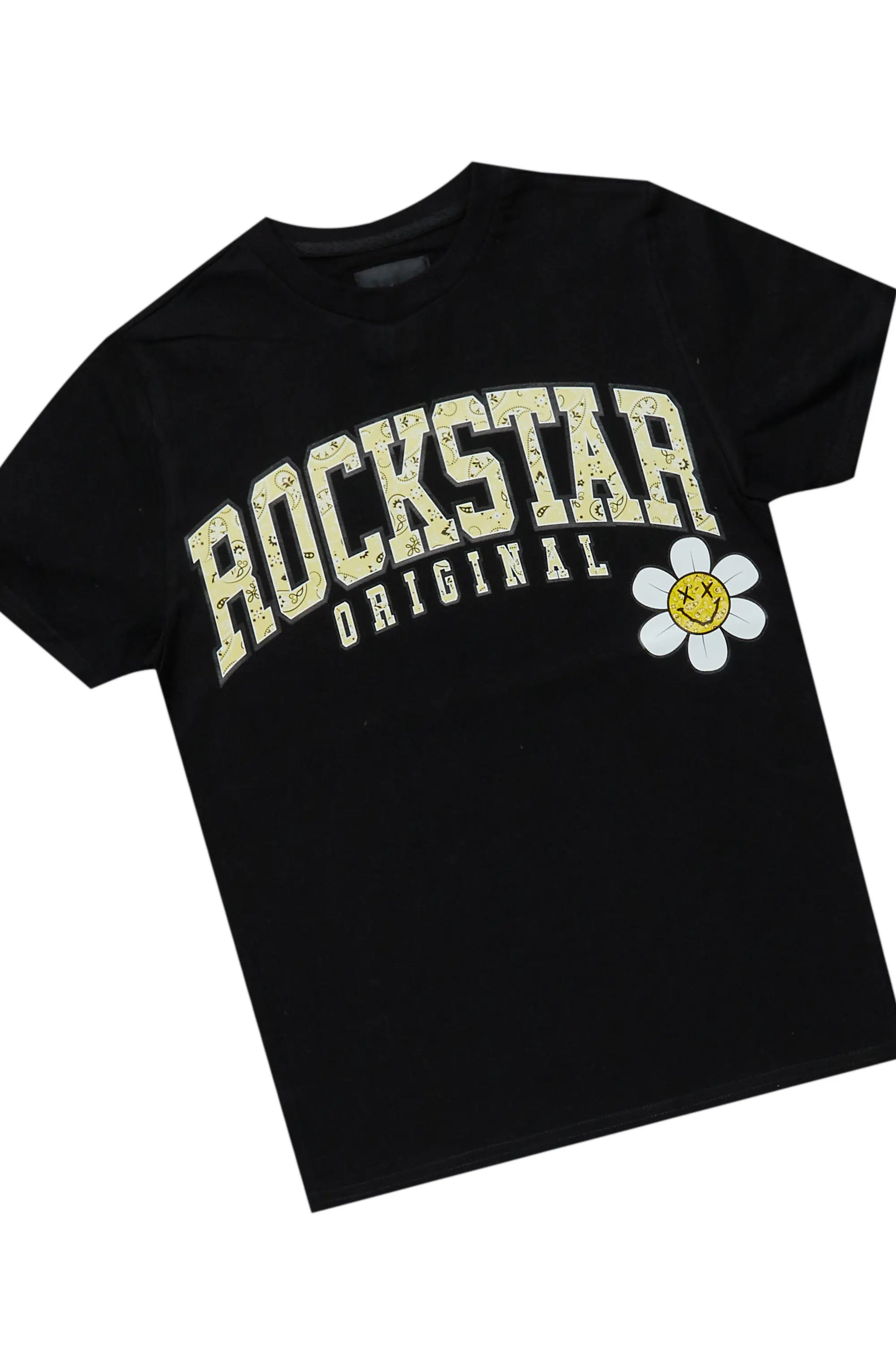 Girls Amelia Black/Camo T-Shirt/Stacked Flare Jean Set