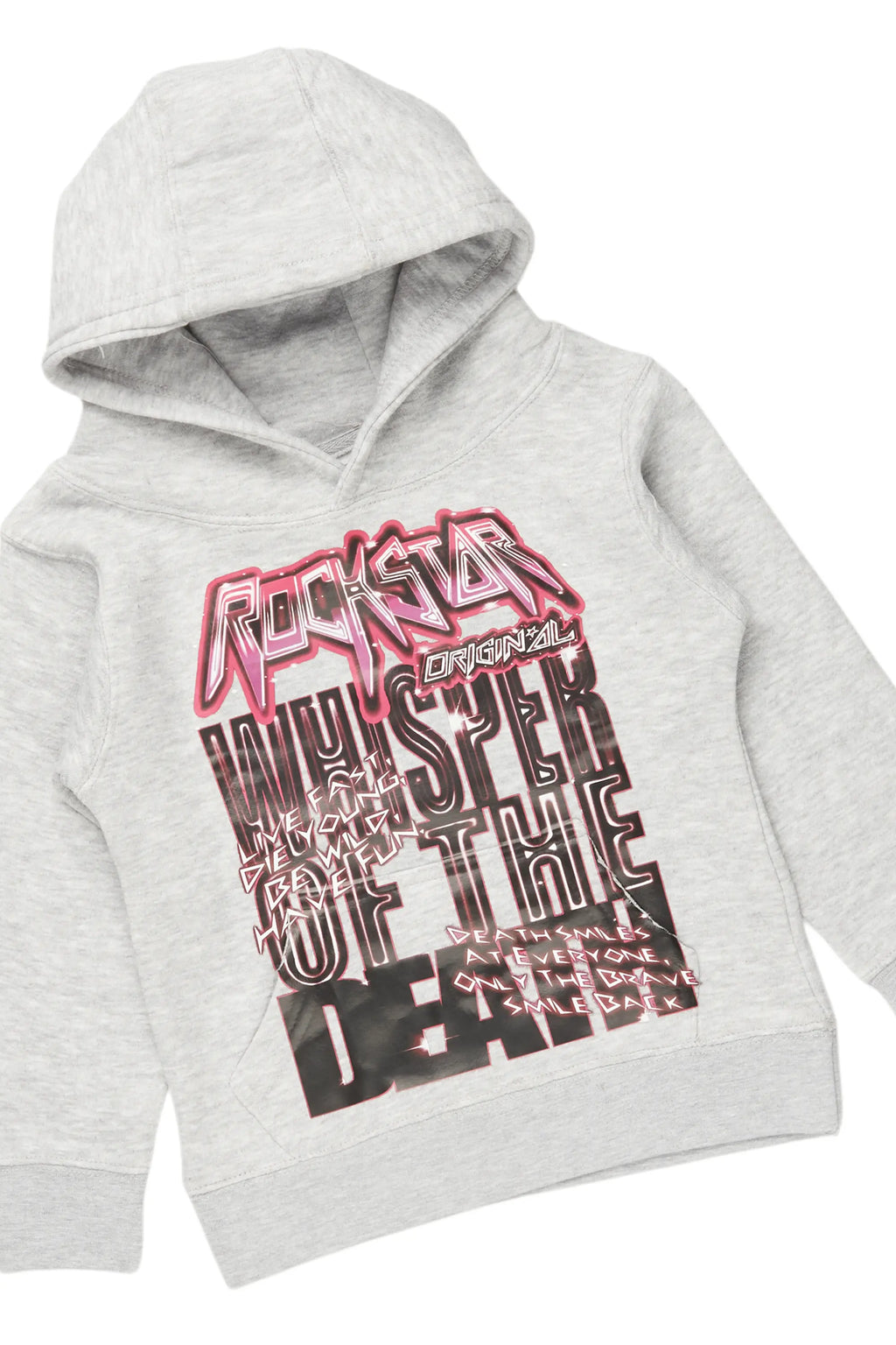 Girls Lachlane Grey/Dark Grey Hoodie/Stacked Flare Jean Set