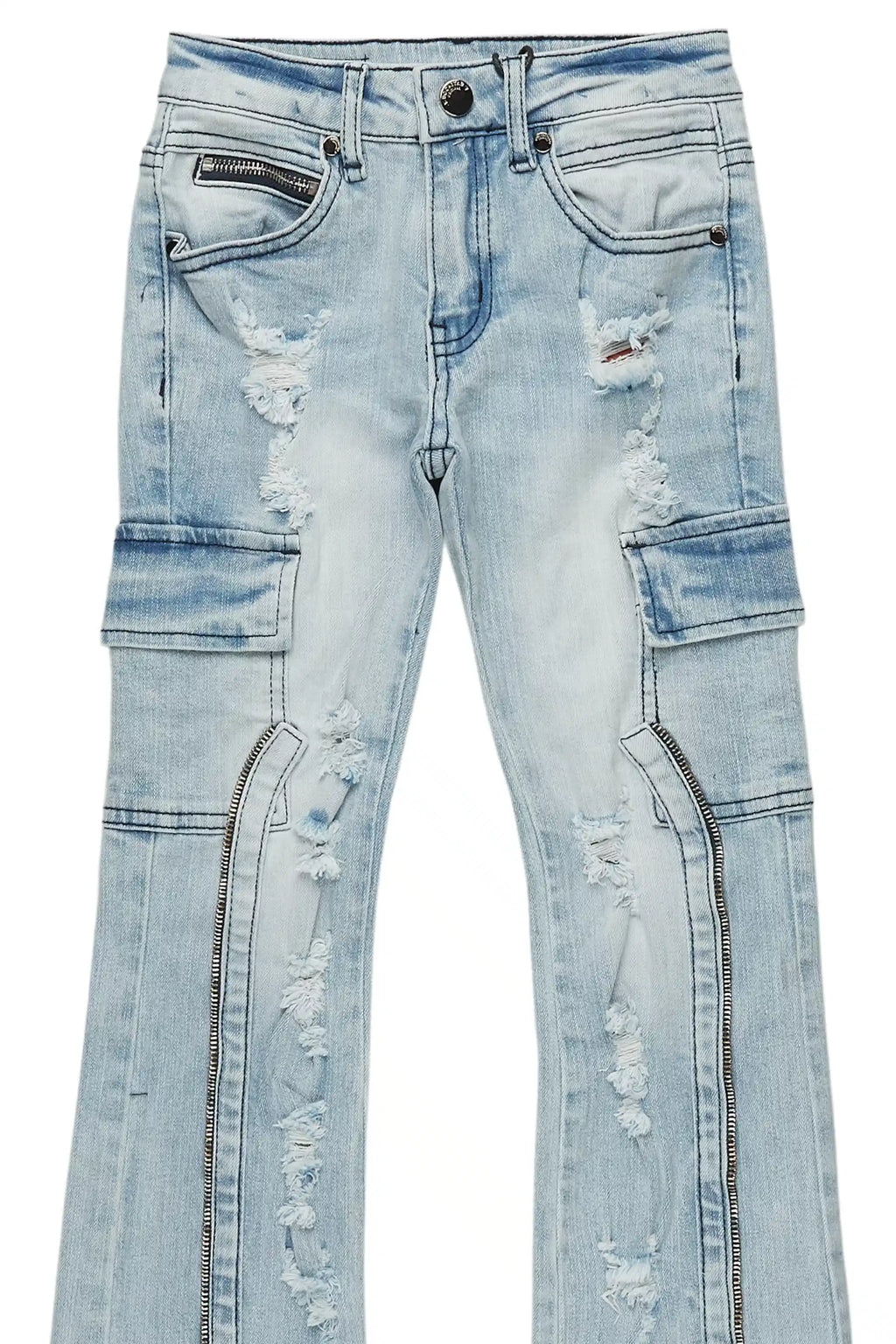 Boys Hutch Blue Stacked Flare Jean