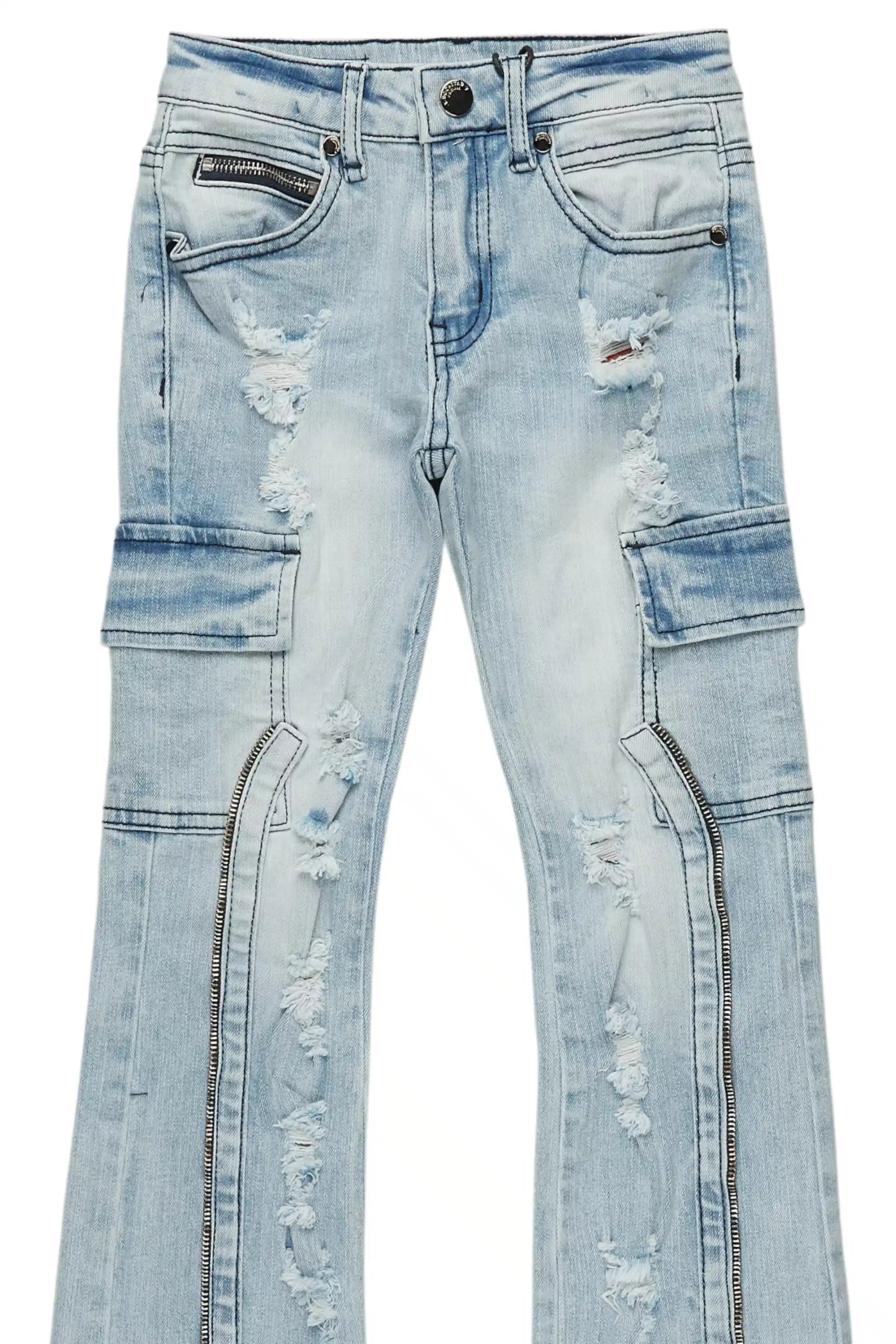 Boys Hutch Blue Stacked Flare Jean
