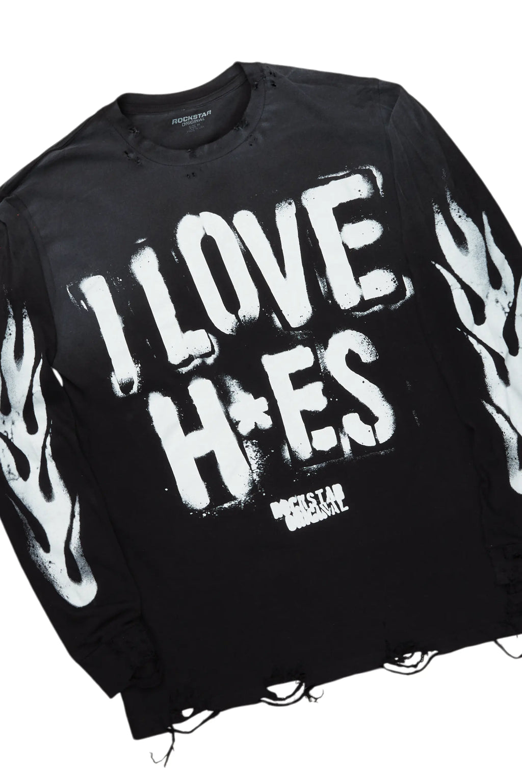 Banyan Black/White Long Sleeve T-Shirt/Stacked Baggy Track Pant Set