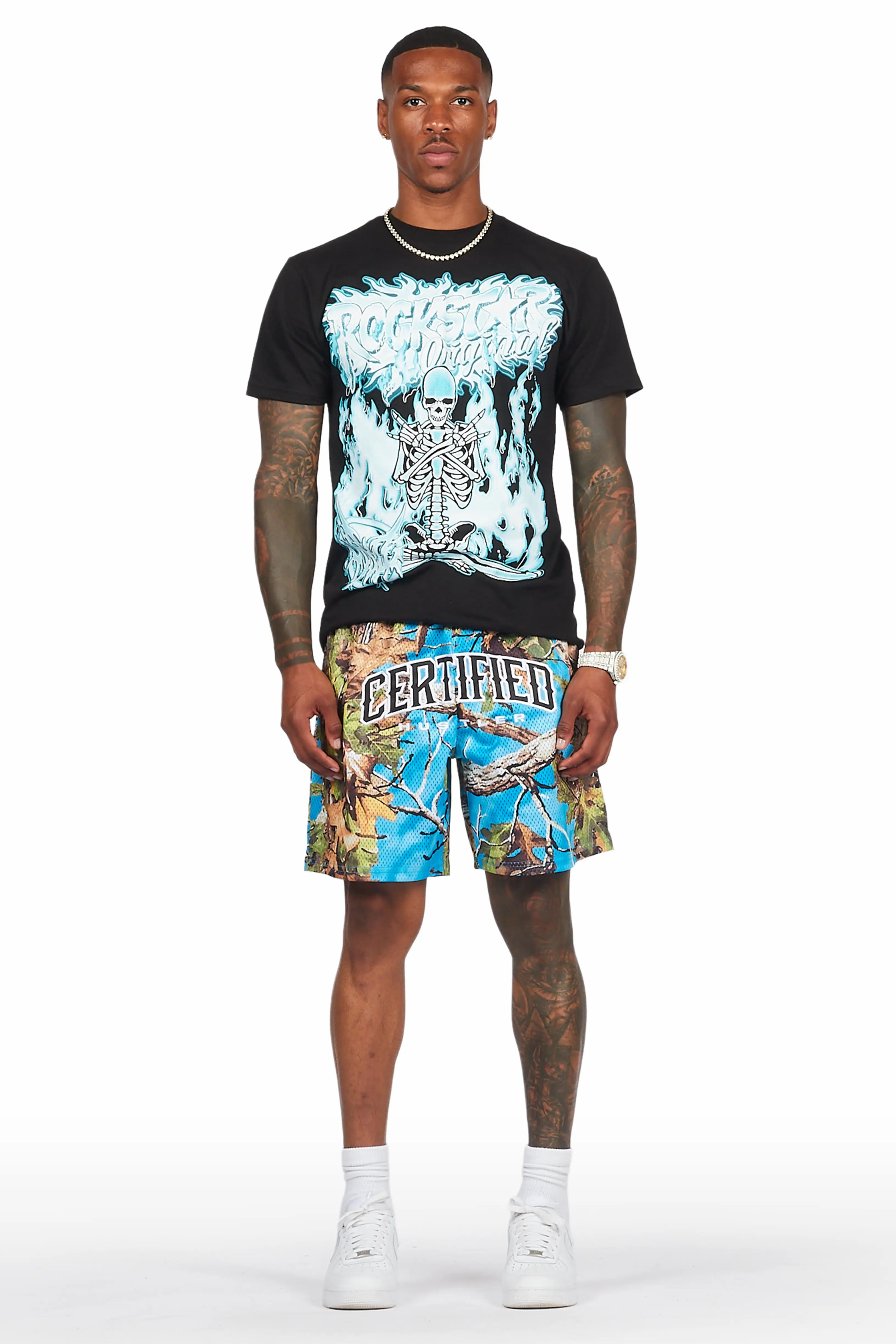 Ceri Turquoise Graphic Short