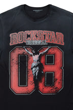 Fields Black/Red Oversized Graphic T-Shirt