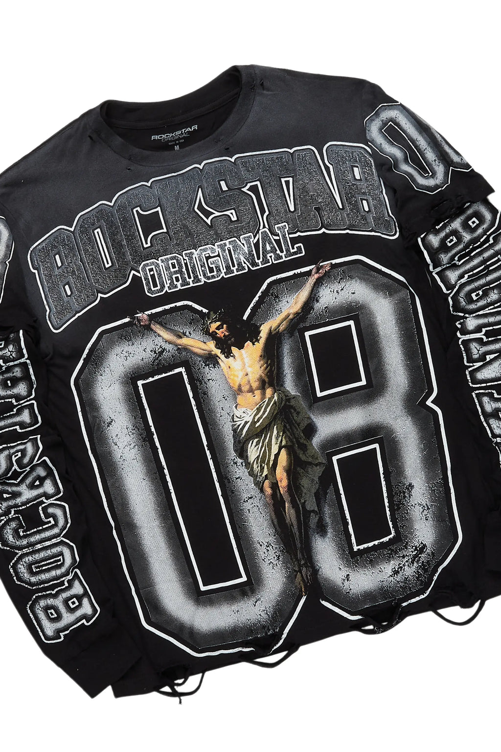 Fields Black/Grey Double Layer T-Shirt/Stacked Baggy Track Set