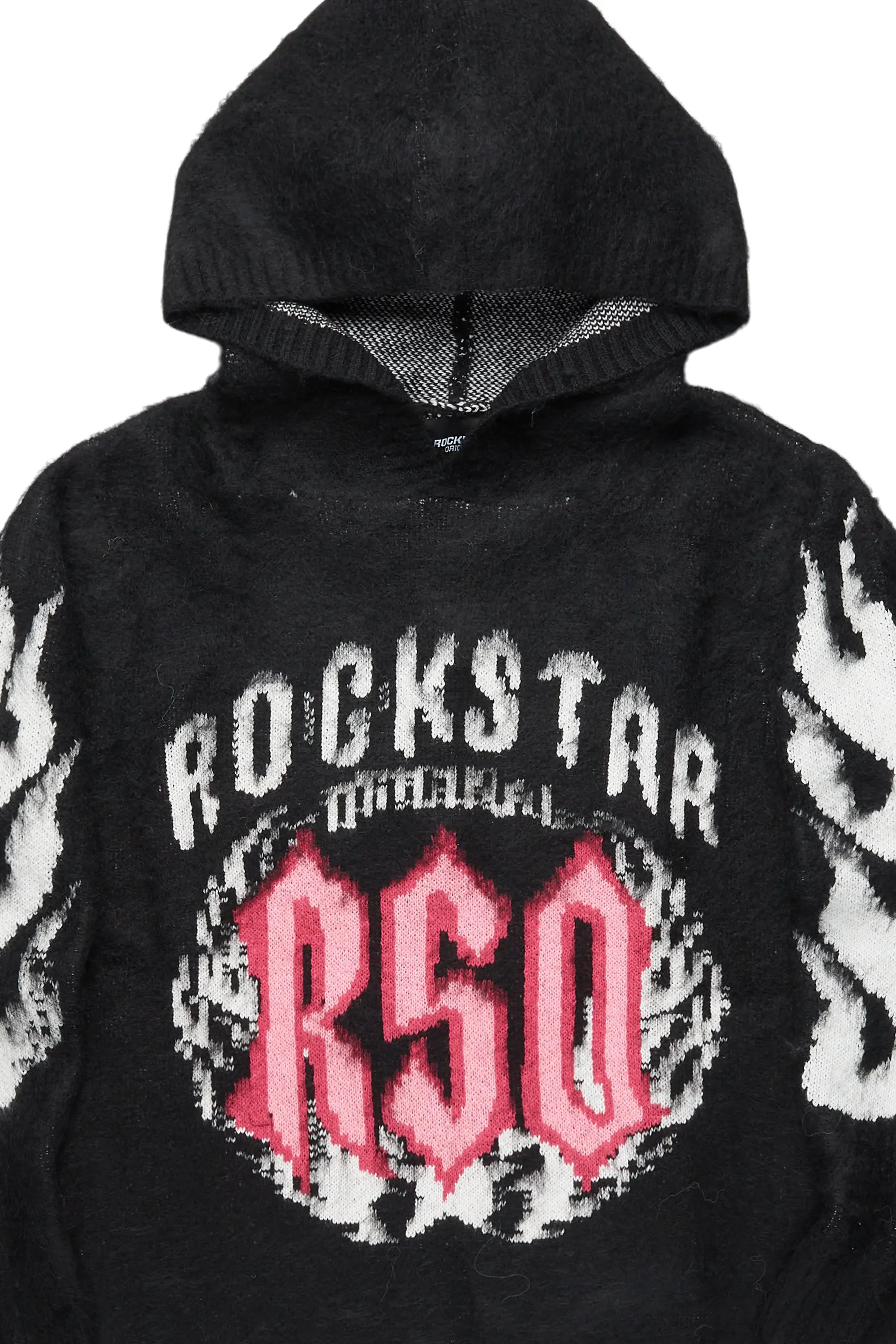 Boaz Black Graphic Mohair Hoodie