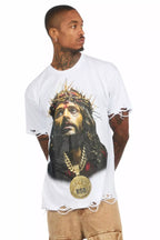 Amina White Oversized Graphic T-Shirt