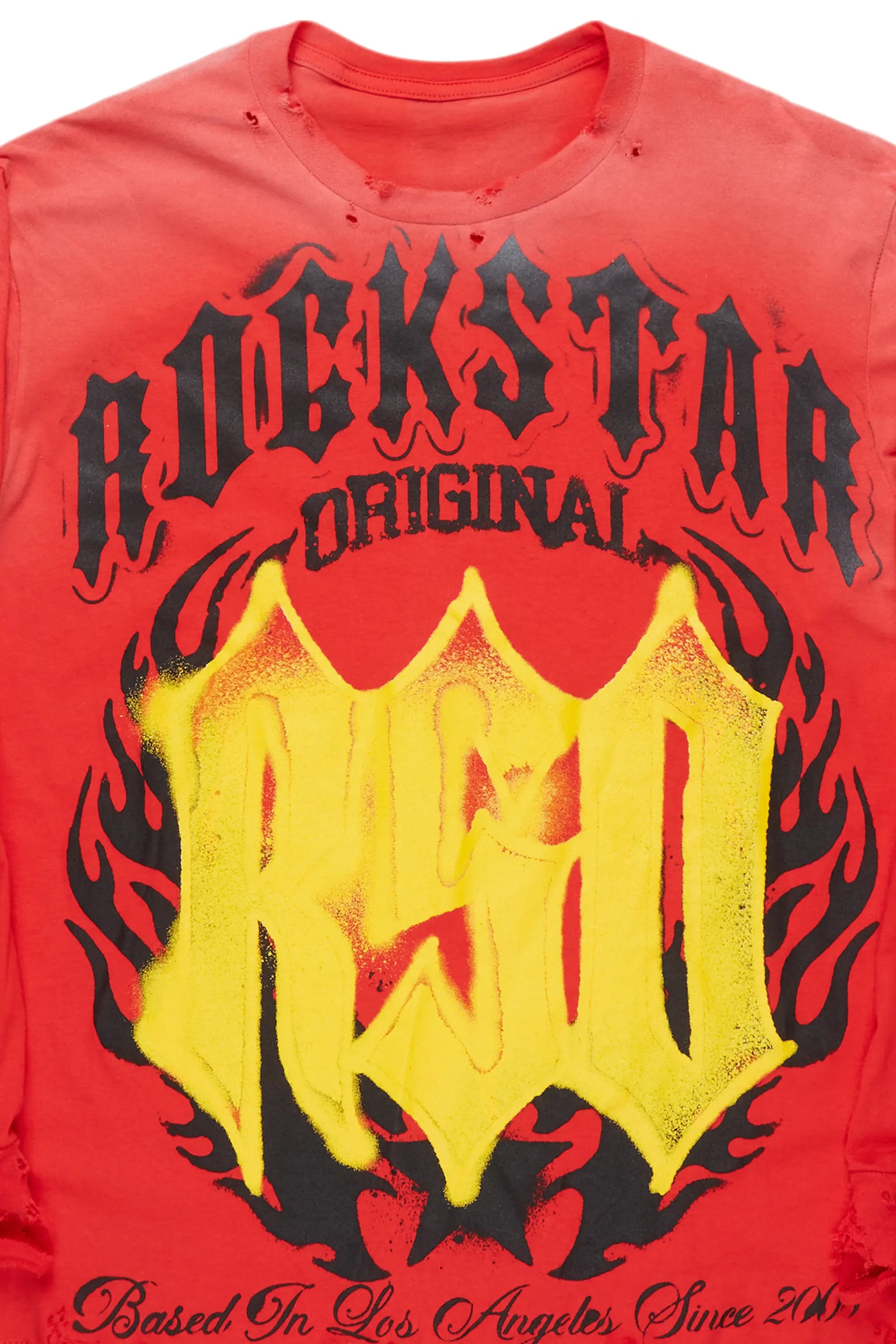 Boaz Red Long Sleeve Graphic T-Shirt