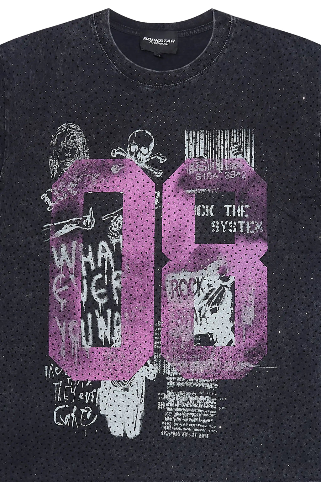 Kammile Black Rhinestone T-Shirt