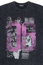 Kammile Black Rhinestone T-Shirt