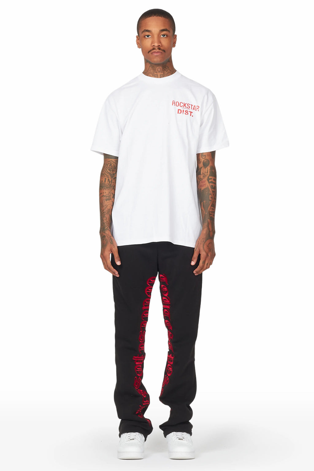 Konnor Black/Red Stacked Flare Pants