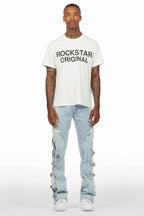 Attila Light Blue Stacked Flare Jean