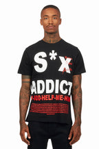 Addict Black Graphic T-Shirt