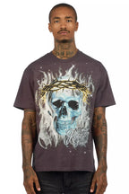 Blaise Grey Graphic Rhinestone T-Shirt