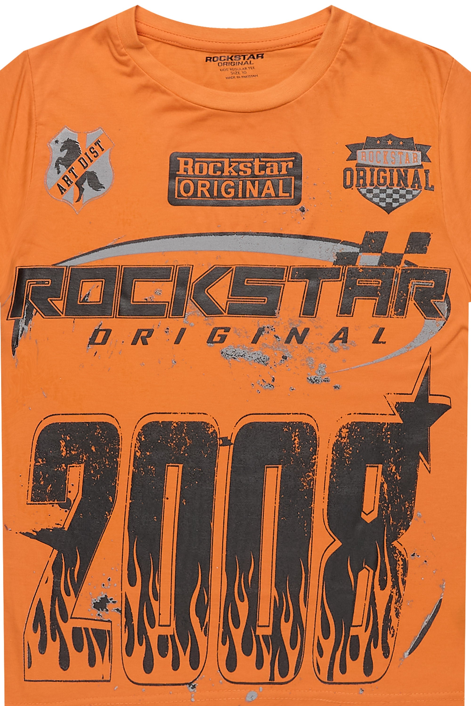 Boys Amos Orange/Black Graphic T-Shirt