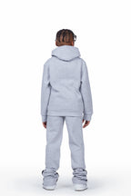 Boys Scottie Grey/Black Hoodie Super Stacked Flare Track Set