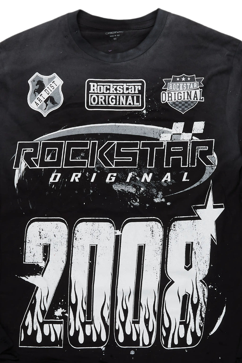 Amos Black/White Long Sleeve Graphic T-Shirt