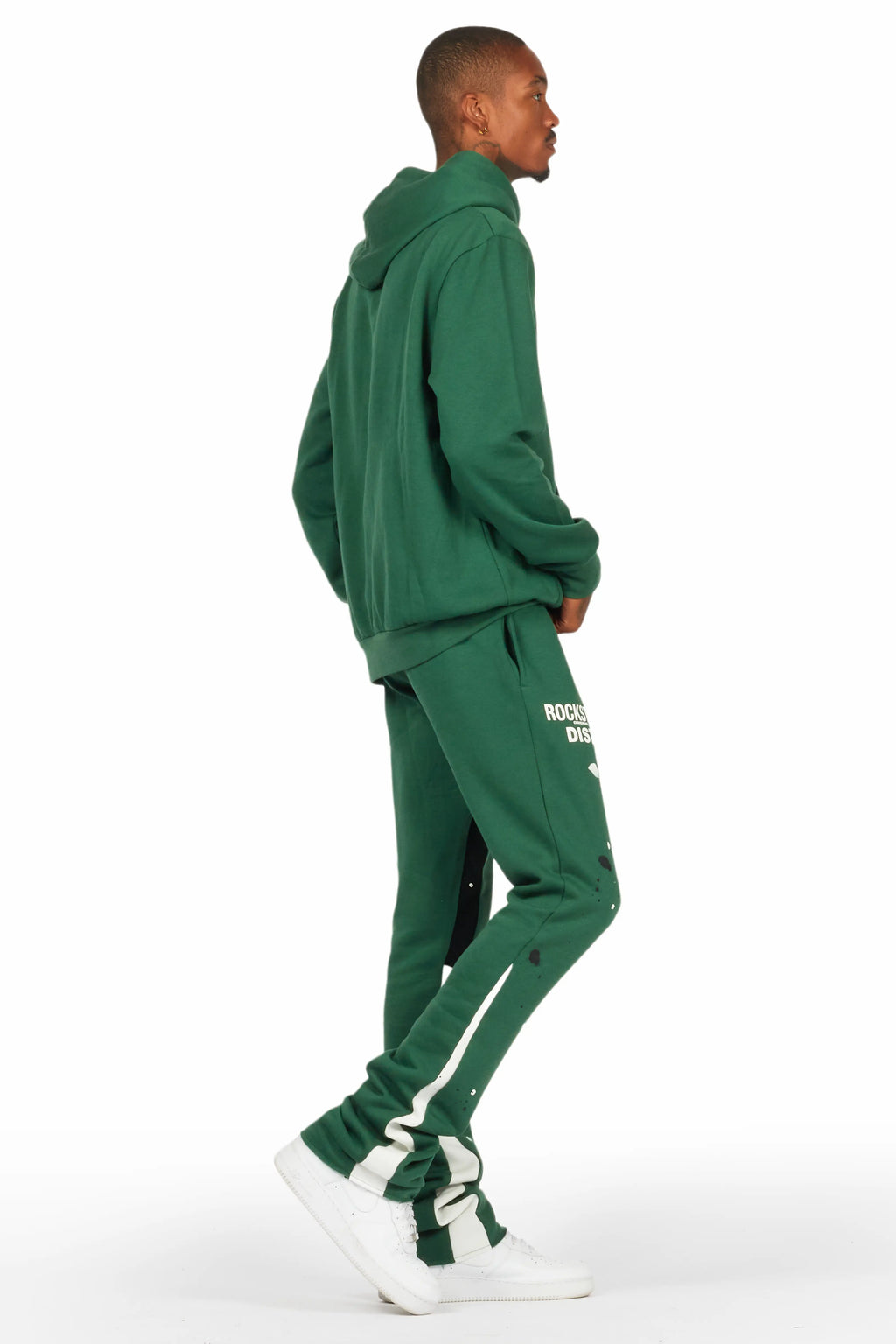 Jaco Green Hoodie Stacked Flare Pant Track Set