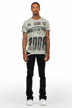 Amos Heather Grey Graphic T-Shirt