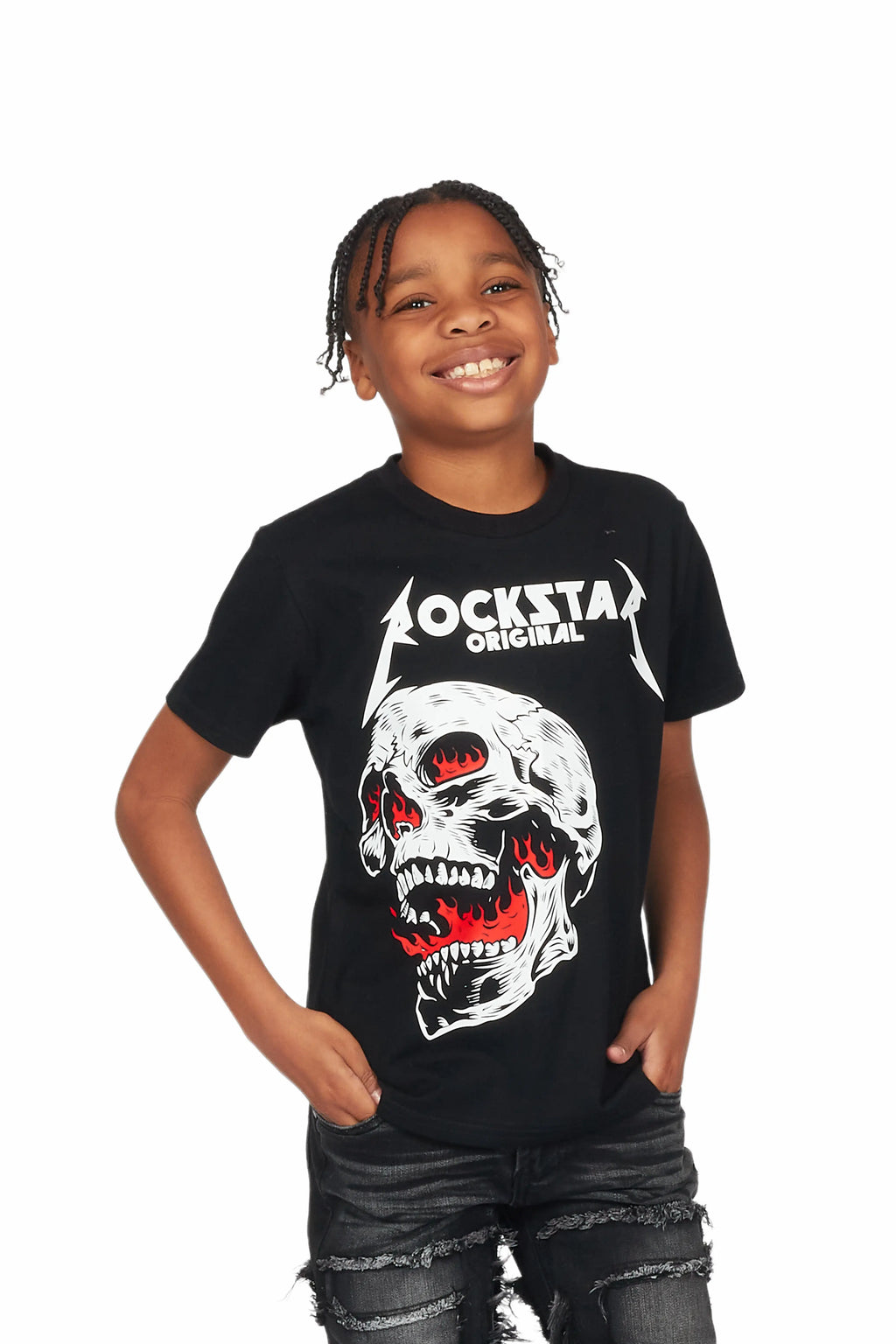 Boys Elijah Black Graphic T-Shirt