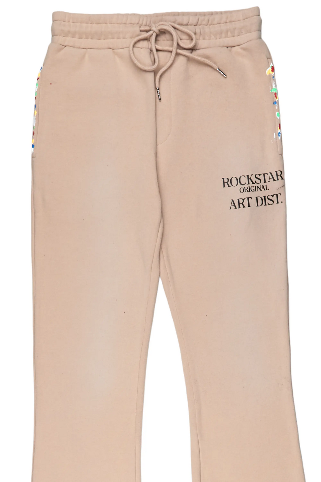 Rockstar Art Dist Tan Stacked Flare Pants
