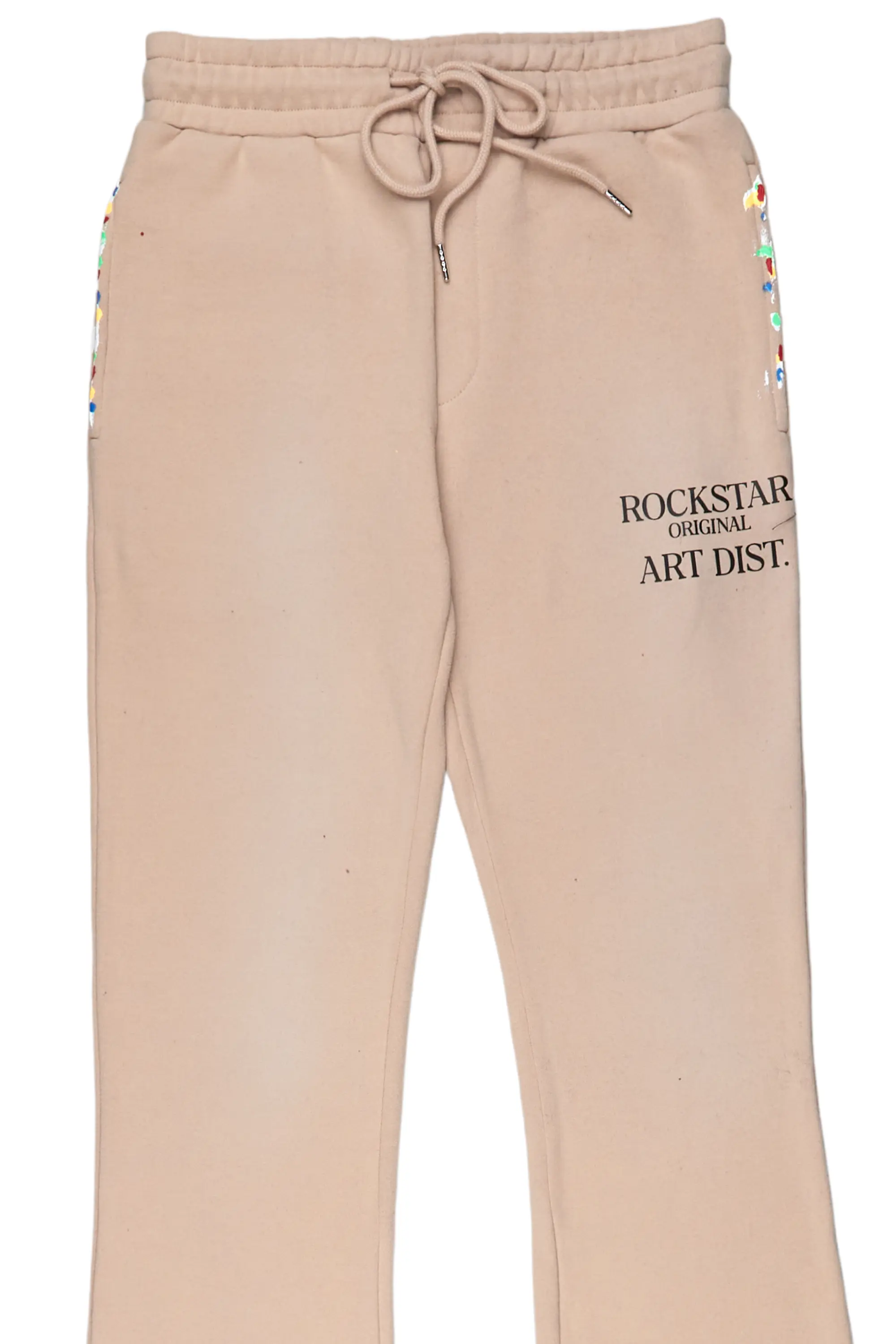 Rockstar Art Dist Tan Stacked Flare Pants
