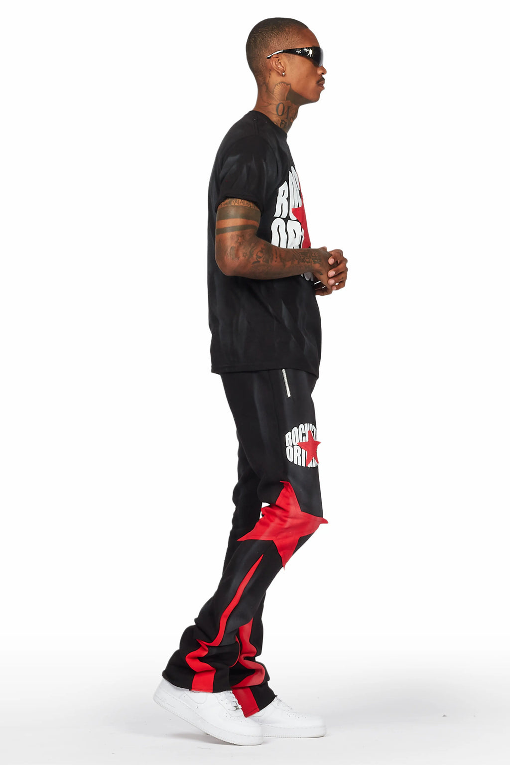 Sarge Vintage Black/Red T-Shirt/Stacked Flare Track Set