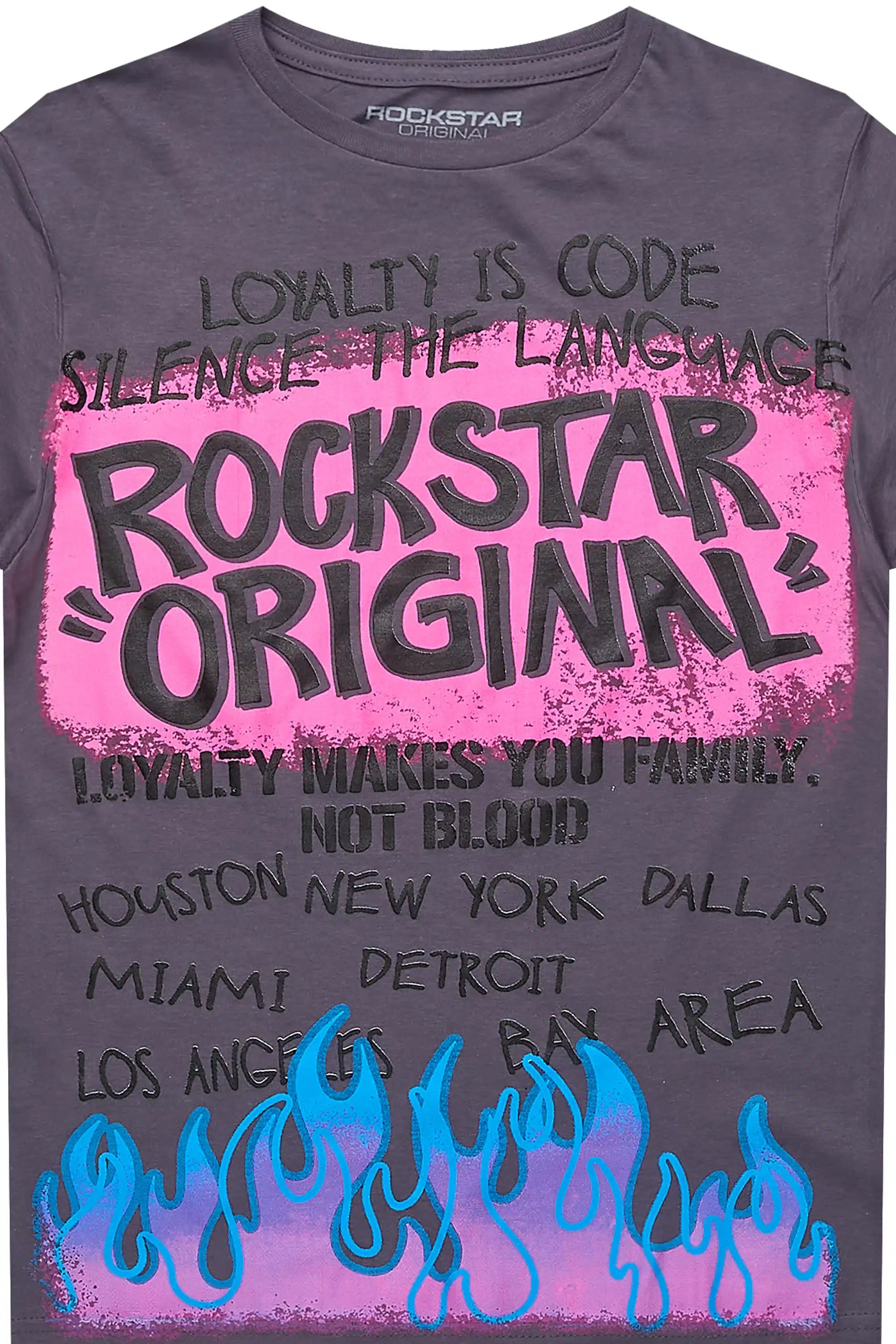 Boys Beno Denim Blue Graphic T-Shirt