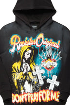 Loman Black Distressed Graphic Hoodie