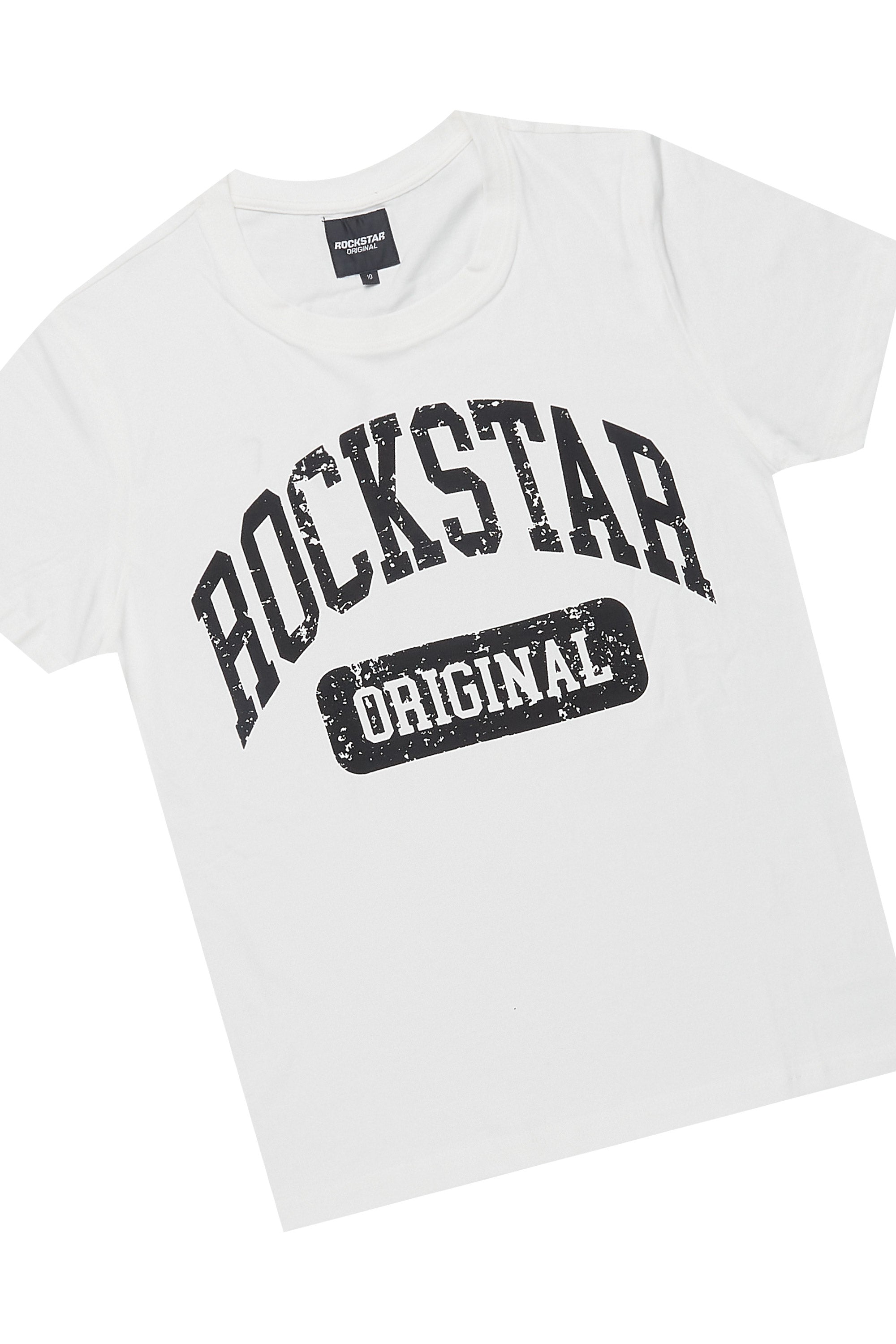 Boys Jain White& Beige T-Shirt/Short Set