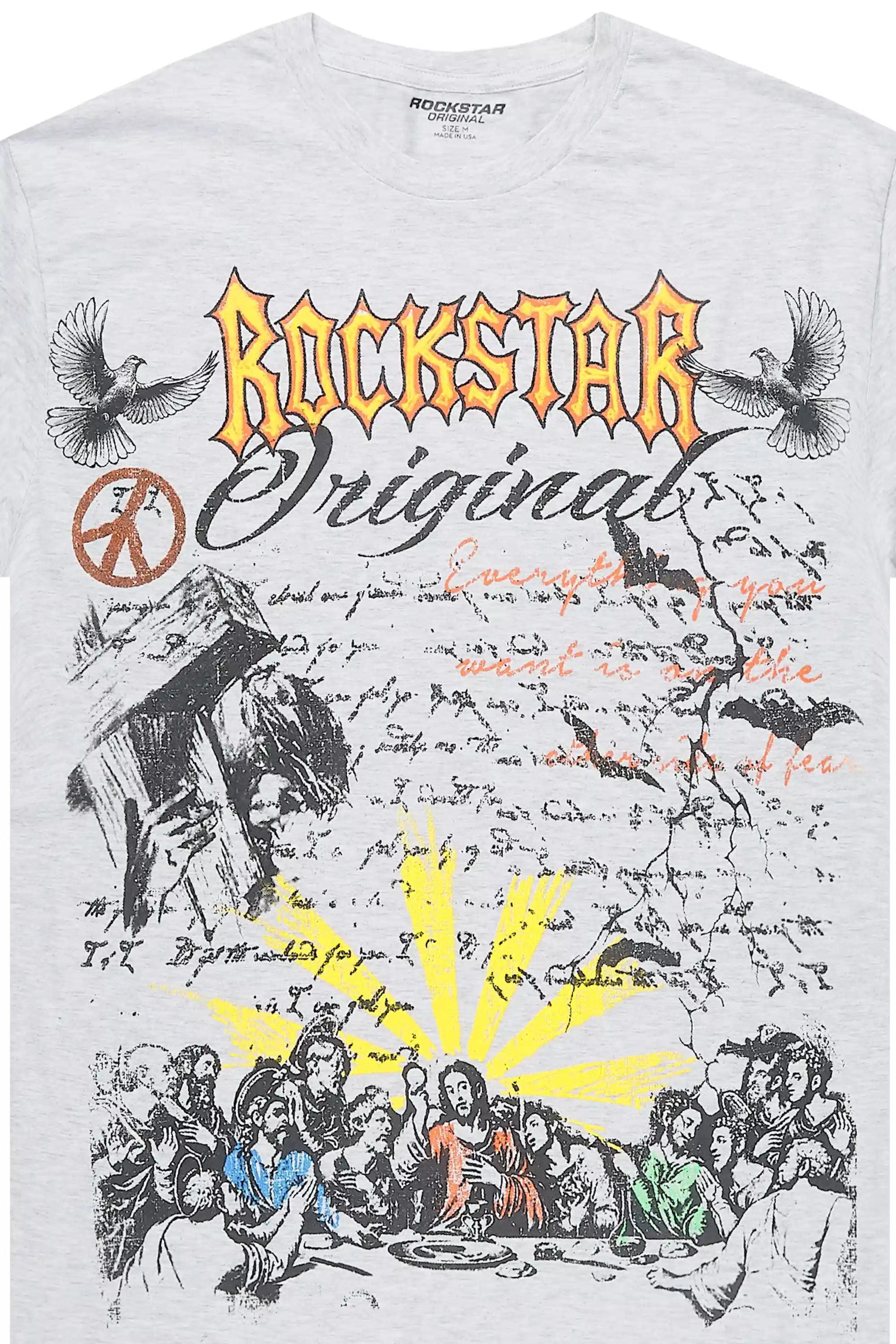 Super Sketch Heather Grey/Multi Oversized Graphic T-Shirt