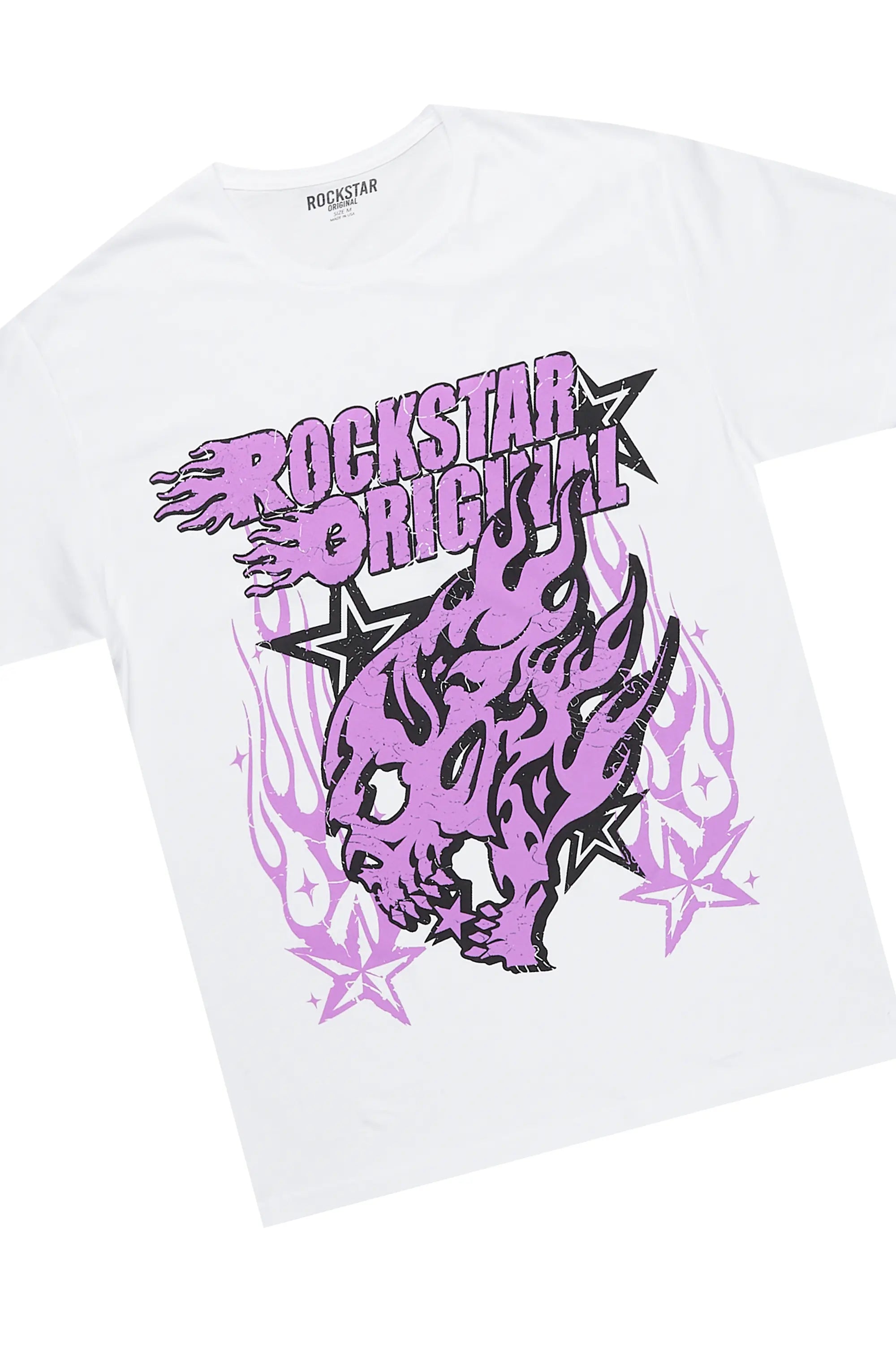 Smitty Purple/White T-Shirt/Stacked Flare Pant Set