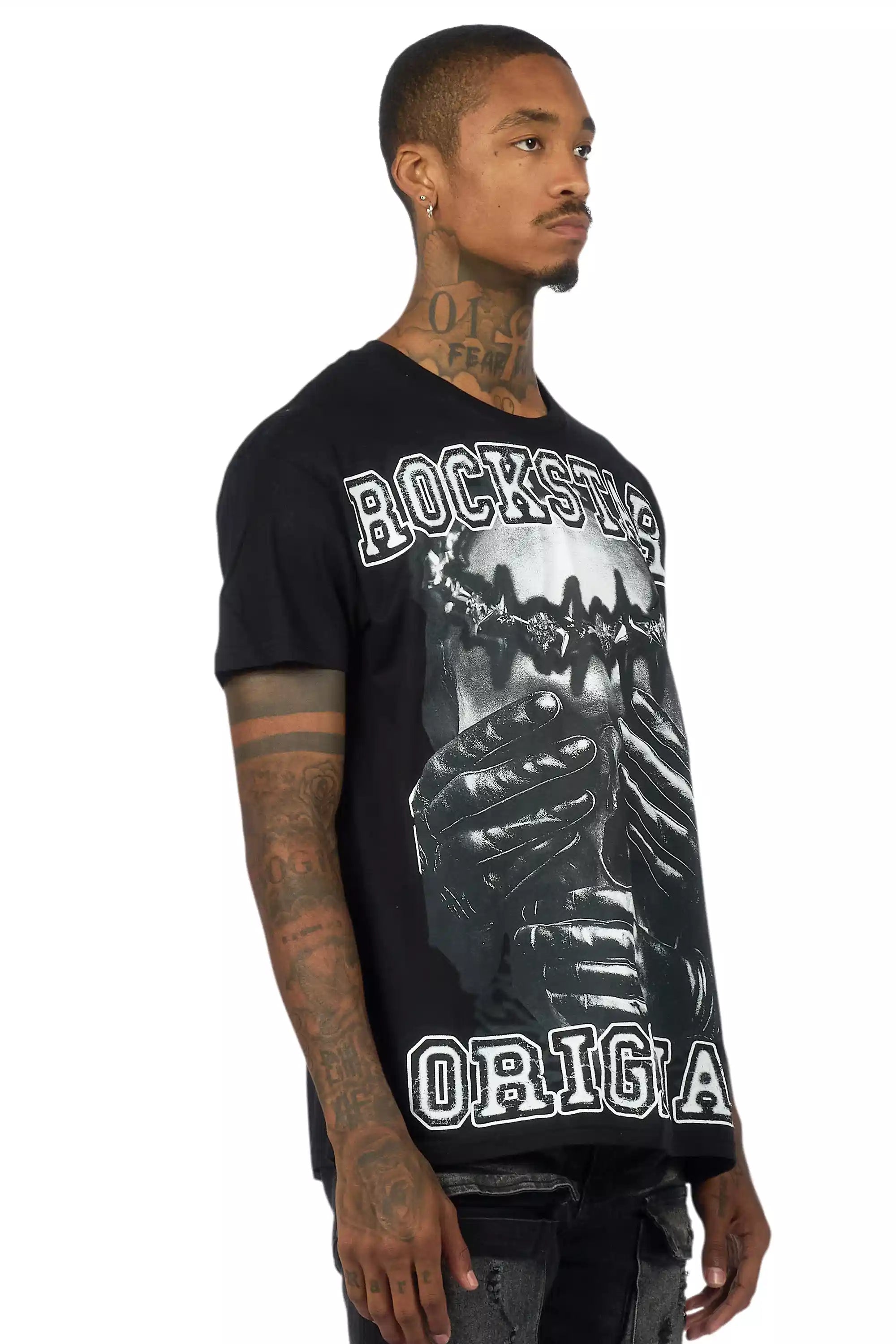Eden Black Oversized Graphic T-Shirt
