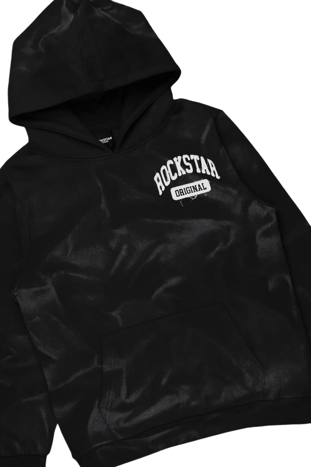 Member Black Hoodie Patchwork Stacked Flare Track Set