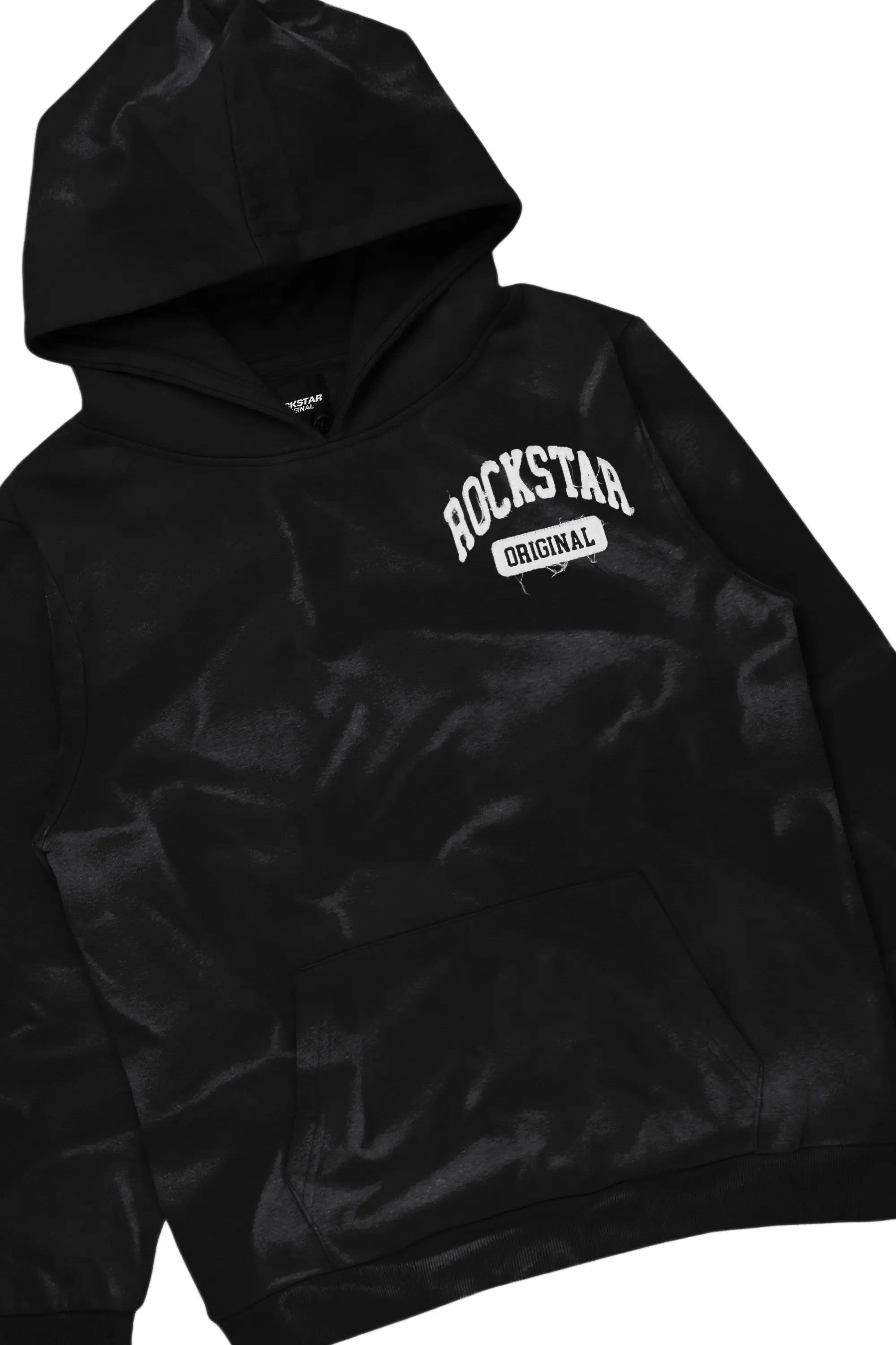 Member Black Hoodie Patchwork Stacked Flare Track Set