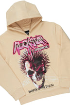 Boys Obern Beige/Black Hoodie Stacked Flare Track Set