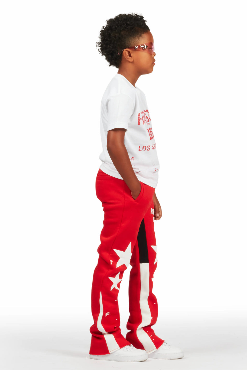 Boys Bowie Red/White T-Shirt Stacked Set