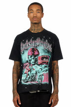 Reece Black Graphic Rhinestone T-Shirt