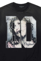 Lainer Black Graphic Oversized T-Shirt