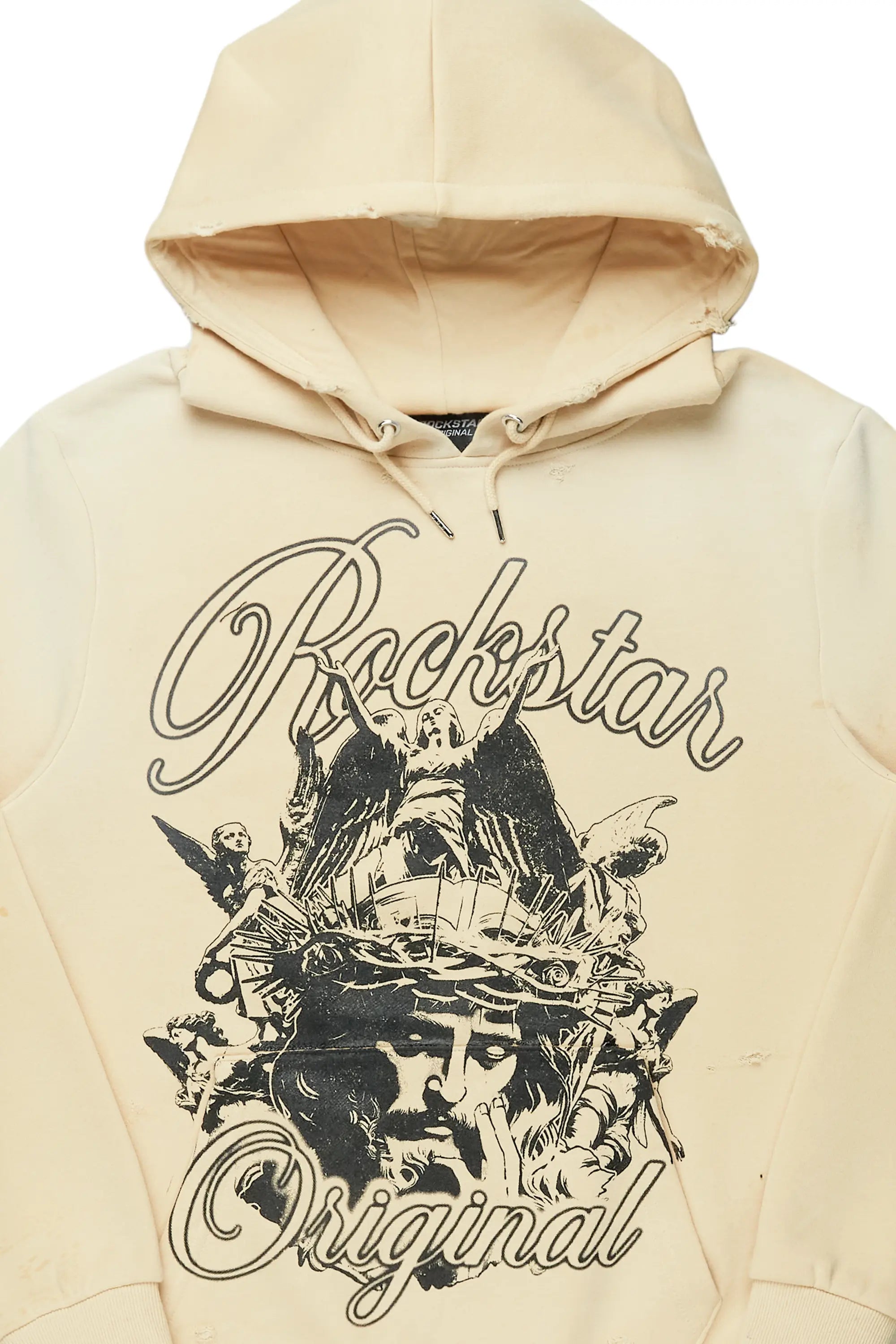 Finna Beige Graphic Hoodie