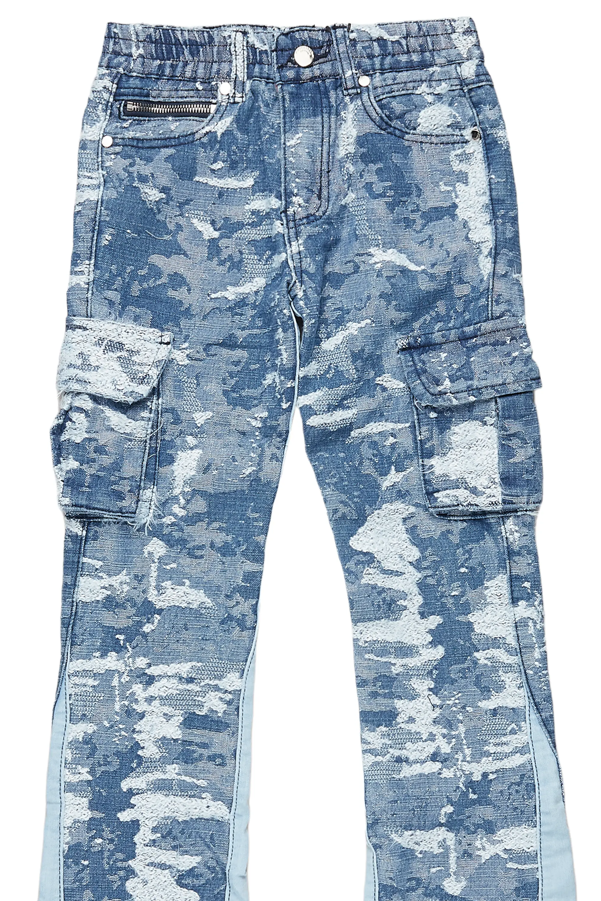 Boys Bower Dark Blue Stacked Flare Jean